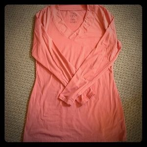 SuperSoft Essentials Long-Sleeved V-Neck Tee, Pink